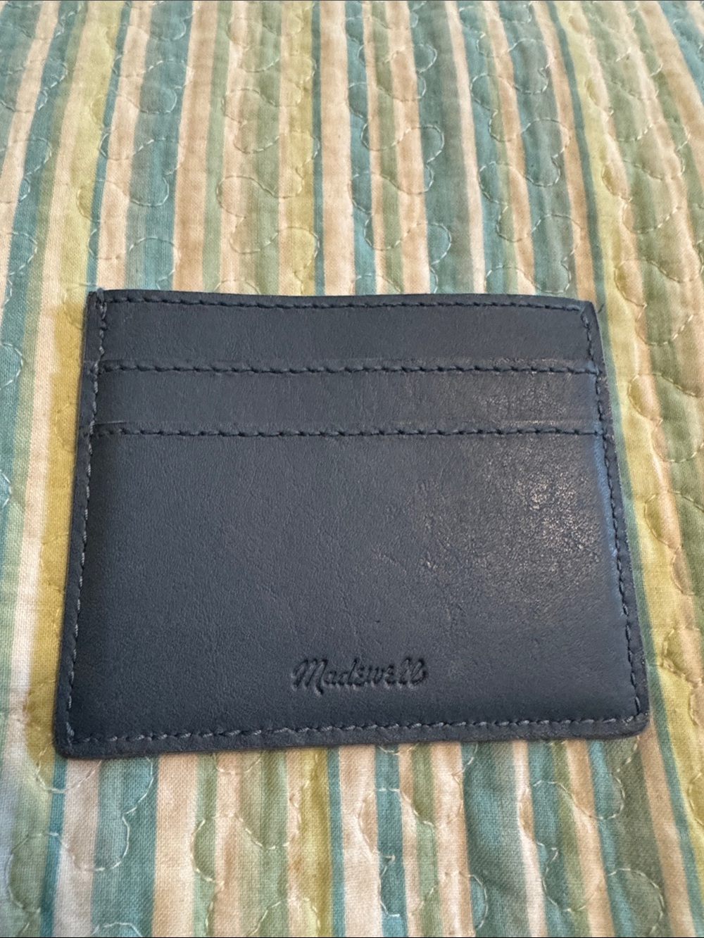 Madewell Blue Leather Slim Card Sleeve